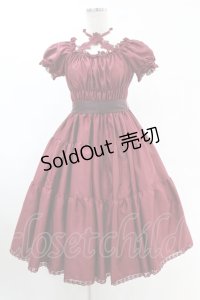 Enchantlic Enchantilly / ワンダーティアードワンピース M ヴィクトリアンワインレッド H-25-06-07-1041-LO-OP-NS-ZH