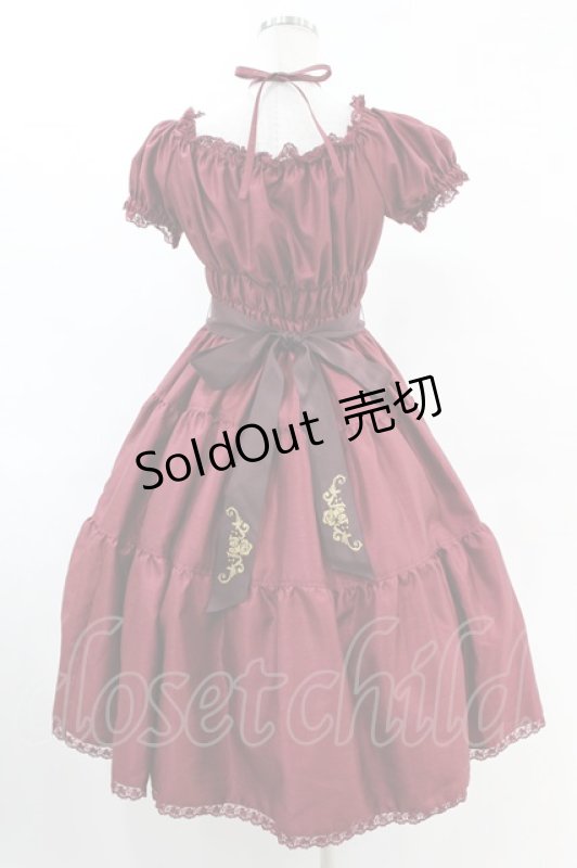 画像2: Enchantlic Enchantilly / ワンダーティアードワンピース M ヴィクトリアンワインレッド H-25-06-07-1041-LO-OP-NS-ZH (2)