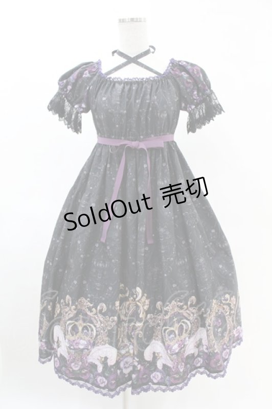 画像1: Enchantlic Enchantilly / すみれ姫の王冠ワンピース Free ブラック H-25-06-07-1042-LO-OP-NS-ZH (1)