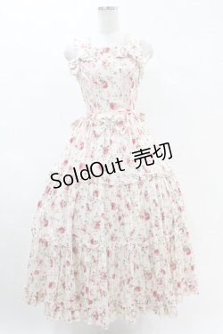 画像1: metamorphose / ローズブーケティアードジャンパースカート Free オフ H-25-06-07-1045-ME-OP-NS-ZH