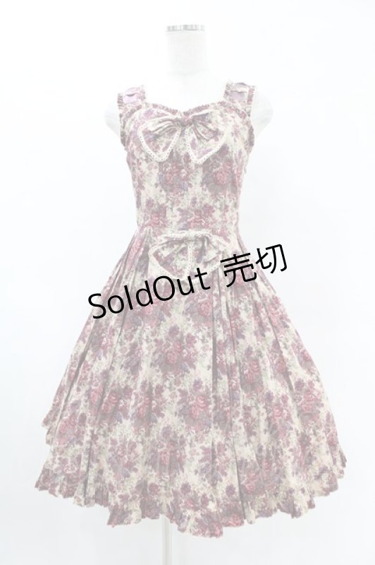 画像1: metamorphose / ゴブランプリントタックフレアジャンパースカート Free ボルドー H-25-06-07-1046-ME-OP-NS-ZH (1)