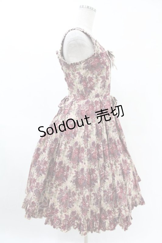 画像3: metamorphose / ゴブランプリントタックフレアジャンパースカート Free ボルドー H-25-06-07-1046-ME-OP-NS-ZH (3)