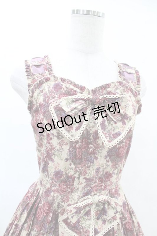 画像4: metamorphose / ゴブランプリントタックフレアジャンパースカート Free ボルドー H-25-06-07-1046-ME-OP-NS-ZH (4)