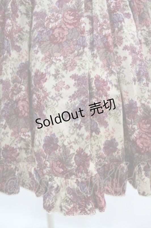 画像5: metamorphose / ゴブランプリントタックフレアジャンパースカート Free ボルドー H-25-06-07-1046-ME-OP-NS-ZH (5)