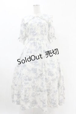 画像1: m petit by misako / トワルドジュイOPハンソデ L オフ/ブルー H-25-06-07-1052-LO-OP-NS-ZH