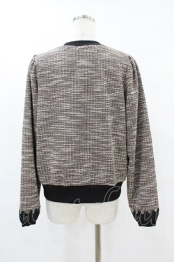 画像2: axes femme / ファンシーツイードカットカーディガン M ブラック H-25-06-07-1064-AX-TO-NS-ZH