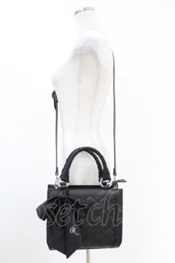画像1: Swankiss / UT SK ribbon BAG  ブラック H-25-06-07-1031-CA-BG-NS-ZH