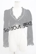 FRILL / バック刺繍ボレロ  黒 H-25-06-07-047-HN-TO-KB-ZH