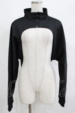 画像1: NieR Clothing / ハイネックZIPショートトップス　 F 黒 H-25-06-07-052-PU-TO-KB-ZH