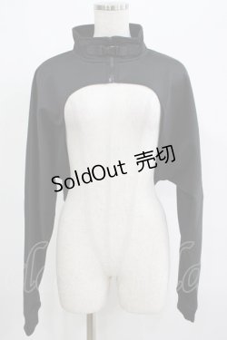 画像1: NieR Clothing / ハイネックZIPショートトップス　 F 黒 H-25-06-07-052-PU-TO-KB-ZH