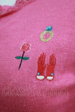 画像5: Emily Temple cute / モチーフ刺繍ニットカーディガン  ピンク H-25-06-07-054-ET-TO-KB-ZH