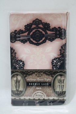 画像1: abilletage / corset tights【DOUBLE LACE】  ブラック H-25-06-07-059-GO-ZA-KB-ZH