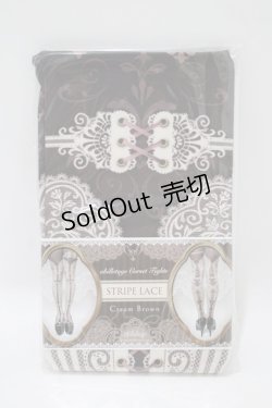 画像1: abilletage / corset tights【STRIPE LACE】  クリームブラウン H-25-06-07-060-GO-ZA-KB-ZH