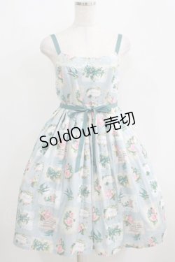画像1: Leur Getter / Antique Cardウエストリボン付ワンピース  サックス H-25-06-07-007-LU-OP-KB-ZH