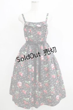 画像1: Melody BasKet / Strawberry jamジャンパースカート  ブラック H-25-06-07-008-LO-OP-KB-ZH
