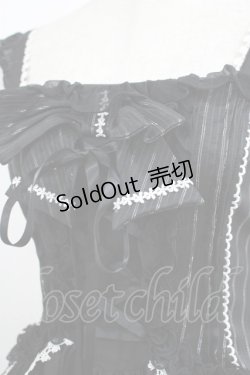 画像4: FRILL / 鳥かご刺繍ストライプ切替ジャンパースカート  黒 H-25-06-07-001-HN-OP-KB-ZH