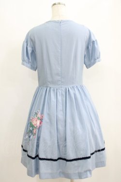 画像3: Jane Marple / Rose Bouquetデコパージュワンピース  ブルーグレイ H-25-06-07-014-JM-OP-KB-ZH