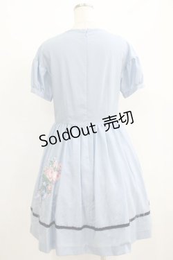 画像3: Jane Marple / Rose Bouquetデコパージュワンピース  ブルーグレイ H-25-06-07-014-JM-OP-KB-ZH