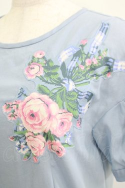 画像4: Jane Marple / Rose Bouquetデコパージュワンピース  ブルーグレイ H-25-06-07-014-JM-OP-KB-ZH