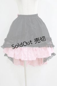 FRILL / プリントフィッシュテールスカート  黒×ピンク H-25-06-07-015-HN-SK-KB-ZH