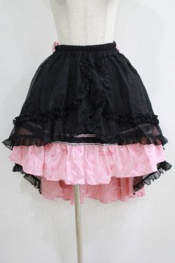 画像1: FRILL / プリントフィッシュテールスカート  黒×ピンク H-25-06-07-015-HN-SK-KB-ZH