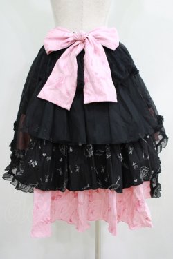 画像3: FRILL / プリントフィッシュテールスカート  黒×ピンク H-25-06-07-015-HN-SK-KB-ZH
