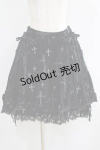 h.naoto Blood / クロスプリント別珍スカート  黒 H-25-06-07-020-HN-SK-KB-ZH