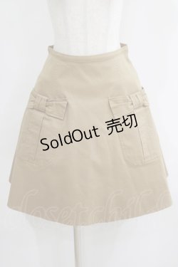 画像1: Jane Marple / ダブルリボンポケットスカート  キャメル H-25-06-07-022-JM-SK-KB-ZH