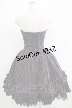 画像3: ATELIER PIERROT / ストライプバッスルコルセットワンピース  ボルドー H-25-06-08-002-EL-OP-KB-ZH