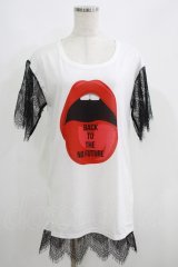 HELL CAT PUNKS / レーススリーブTシャツワンピース F 白 H-25-06-08-030-PU-OP-KB-ZH
