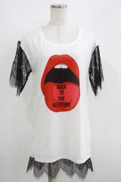 画像1: HELL CAT PUNKS / レーススリーブTシャツワンピース F 白 H-25-06-08-030-PU-OP-KB-ZH