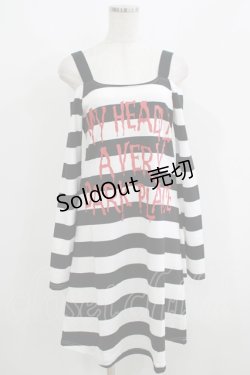 画像1: HELL CAT PUNKS / オープンショルダーワンピース F 黒×白 H-25-06-08-039-PU-OP-KB-ZH