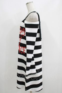 画像2: HELL CAT PUNKS / オープンショルダーワンピース F 黒×白 H-25-06-08-039-PU-OP-KB-ZH