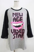 HELL CAT PUNKS / プリントカットソー L グレー×黒 H-25-06-08-040-PU-TO-KB-ZH