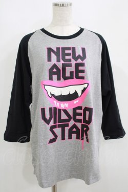 画像1: HELL CAT PUNKS / プリントカットソー L グレー×黒 H-25-06-08-040-PU-TO-KB-ZH