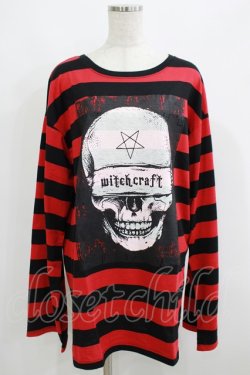 画像1: HELL CAT PUNKS /ULLボーダーBIGロンT F 黒×赤 H-25-06-08-041-PU-TO-KB-ZH