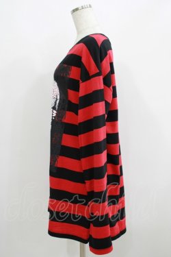 画像2: HELL CAT PUNKS /ULLボーダーBIGロンT F 黒×赤 H-25-06-08-041-PU-TO-KB-ZH