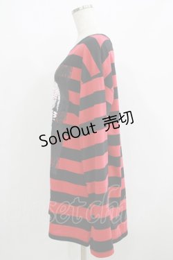 画像2: HELL CAT PUNKS /ULLボーダーBIGロンT F 黒×赤 H-25-06-08-041-PU-TO-KB-ZH