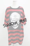 HELL CAT PUNKS / ボーダーBIG Tシャツ F 黒×赤 H-25-06-08-042-PU-TO-KB-ZH