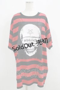HELL CAT PUNKS / ボーダーBIG Tシャツ F 黒×赤 H-25-06-08-042-PU-TO-KB-ZH