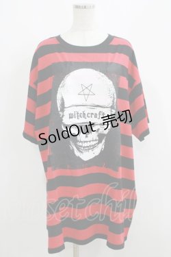 画像1: HELL CAT PUNKS / ボーダーBIG Tシャツ F 黒×赤 H-25-06-08-042-PU-TO-KB-ZH
