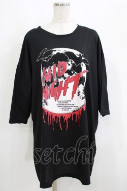画像1: HELL CAT PUNKS / HORROR NIGHT七分袖ビッグTシャツ F 黒 H-25-06-08-043-PU-TO-KB-ZH