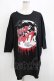 画像1: HELL CAT PUNKS / HORROR NIGHT七分袖ビッグTシャツ F 黒 H-25-06-08-043-PU-TO-KB-ZH (1)