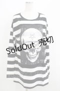 HELL CAT PUNKS /ULLボーダーBIGロンT F 黒×白 H-25-06-08-044-PU-TO-KB-ZH