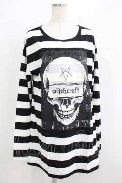 画像1: HELL CAT PUNKS /ULLボーダーBIGロンT F 黒×白 H-25-06-08-044-PU-TO-KB-ZH