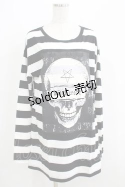 画像1: HELL CAT PUNKS /ULLボーダーBIGロンT F 黒×白 H-25-06-08-044-PU-TO-KB-ZH