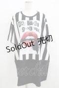 HELL CAT PUNKS / ストライプ切り替えBIG Tシャツ F 黒×白 H-25-06-08-049-PU-TO-KB-ZH