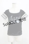 Jane Marple / ロゴ半袖カットソー M ブラック H-25-06-08-051-JM-TO-KB-ZH
