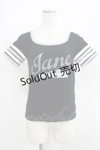 Jane Marple / ロゴ半袖カットソー M ブラック H-25-06-08-051-JM-TO-KB-ZH