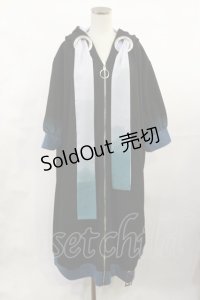 IRO+IRO / 大人のグラデーション配色*ユニセックスメルトロングパーカー M ブラック H-25-06-08-1034-LO-TO-NS-ZH
